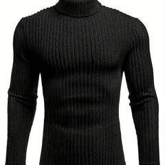 ELESOL Men's Thermal Fleece-Lined Turtleneck - Breathable, Windproof Long Sleeve Shirt