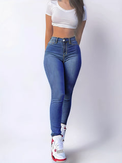 Plus Size Skinny Jeans Stretch Washing Blue Leggings Pants