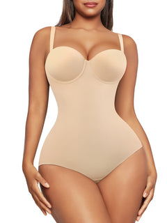 Elegant Women's Shapewear Bodysuit - Seamless Tummy Control & Butt Lifting, Nylon/Spandex Blend, Hand Washable