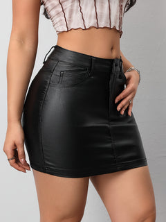 Women's Fashion Black Elastic Half Skirt Short Skirt