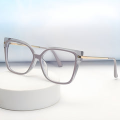 Minimalist Square Full Rim TR Frame Spectacles - Fashionable Non-Prescription Anti-Blue Light Glasses with AC Lens, Metal Hinges & Anti-Fog Cloth Included - Stylish Middle East Collection Spectacle Frames