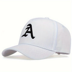 Stylish Gothic Letter "A" Embroidered Baseball Cap - Lightweight, Curved Brim, Sunscreen