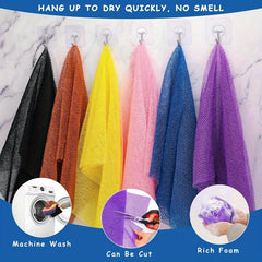 6pcs African Net Long African Bath Sponge/ Body Scrubber (Pink,Yellow,Purple,Black,Blue,Brown)