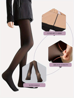 1PCS 80g Autumn Winter Thin Shiny Brushed Party Slimmer Woman Tights, Bum Lift Push Up, Rave Autumn Winter Thermal Compression Stockings, High Waist Sock Pants, Chunky Pantyhose Elastic Fabric