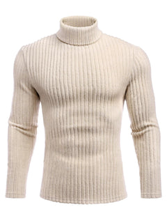 ELESOL Men's Thermal Fleece-Lined Turtleneck - Breathable, Windproof Long Sleeve Shirt