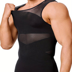 Solid Men's Compression Tank Top - Sleeveless Undershirt Body Shaper Vest