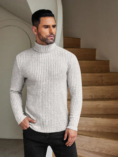 ELESOL Men's Thermal Fleece-Lined Turtleneck - Breathable, Windproof Long Sleeve Shirt