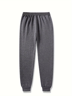 Men's Fleece-Lined Hoodie & Joggers Set - Casual, Warm Outdoor Sportswear with Zip-Up Jacket and Drawstring Pants