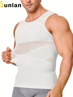 Solid Men's Compression Tank Top - Sleeveless Undershirt Body Shaper Vest