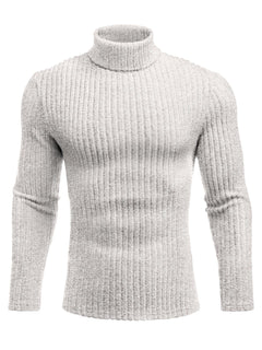 ELESOL Men's Thermal Fleece-Lined Turtleneck - Breathable, Windproof Long Sleeve Shirt