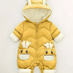 Infant Reindeer Hooded Snowsuit, Unisex Toddler Winter Padded Coat