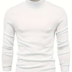 Men's Thermal Underwear, Long Sleeve High Neck Thermal Tops, Casual Pullovers Thermal Underwear Tops, Men's Clothing