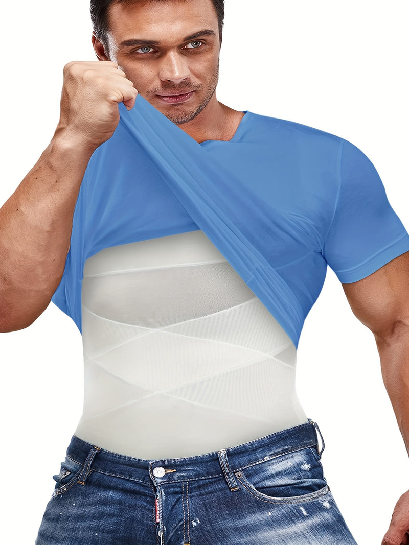 Solid Men's Compression Tank Top - Sleeveless Undershirt Body Shaper Vest