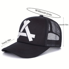 1pc Unisex Breathable Mesh Triangle Print Baseball Cap - Sporty Headwear for Outdoor Activities - Sunshade Protection and Comfortable Wear