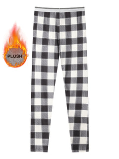 4-Pack Men'S Thermal Fleece-Lined Skinny Pants, Plaid Print, Polyester 95%, Elastane 5%, Medium Stretch, Regular Length, Comfortable Fall/Winter Daily & Casual Wear