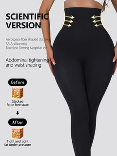 High-Waist Tummy Control Yoga Leggings - Stretchy, Butt Lifting Workout Pants for Women, Breathable Nylon Blend