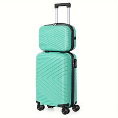 2pcs Ultra-Lightweight Carry-On Luggage Set with Cosmetic Bag - Durable ABS Material, Sturdy Aluminum Alloy Handle, and Smooth Rolling Wheels for Easy Travel