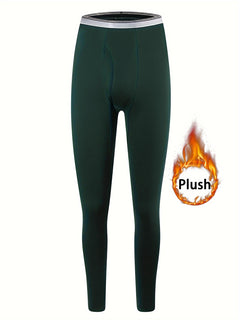 4 Pieces of Men's Thermal Underwear Pants - Warm and Fleece-Lined Tights with High Elasticity for Cold Weather Base Layer - Fall/Winter Essential