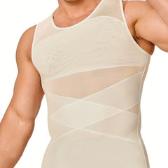 Solid Men's Compression Tank Top - Sleeveless Undershirt Body Shaper Vest