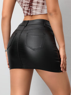 Women's Fashion Black Elastic Half Skirt Short Skirt