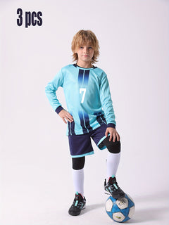 3-Pack Boys' Soccer Kit (Goalkeeper's jersey) with Custom Name & Long Sleeve