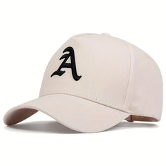 Stylish Gothic Letter "A" Embroidered Baseball Cap - Lightweight, Curved Brim, Sunscreen