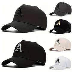 Stylish Gothic Letter "A" Embroidered Baseball Cap - Lightweight, Curved Brim, Sunscreen