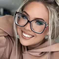 Minimalist Square Full Rim TR Frame Spectacles - Fashionable Non-Prescription Anti-Blue Light Glasses with AC Lens, Metal Hinges & Anti-Fog Cloth Included - Stylish Middle East Collection Spectacle Frames