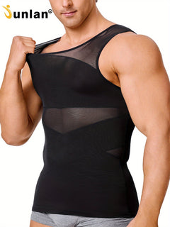 Solid Men's Compression Tank Top - Sleeveless Undershirt Body Shaper Vest