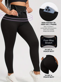 Directional development of zipper belly compression shape slim waist and hip yoga leggings