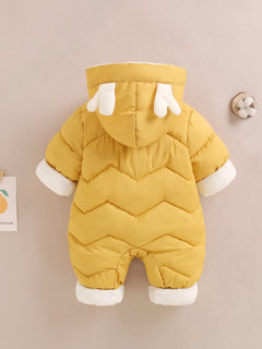 Infant Reindeer Hooded Snowsuit, Unisex Toddler Winter Padded Coat