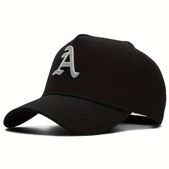 Stylish Gothic Letter "A" Embroidered Baseball Cap - Lightweight, Curved Brim, Sunscreen