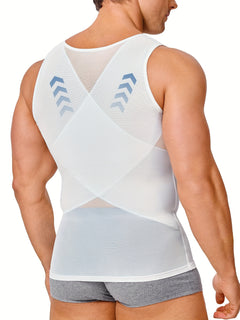 Solid Men's Compression Tank Top - Sleeveless Undershirt Body Shaper Vest