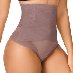 Women's Elegant Comfy Briefs - Solid Cross Tape Tummy Control High Waist Thong, Breathable Stretchy Intimates Panties, Lingerie & Underwear for Comfortable Everyday Wear