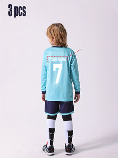 3-Pack Boys' Soccer Kit (Goalkeeper's jersey) with Custom Name & Long Sleeve