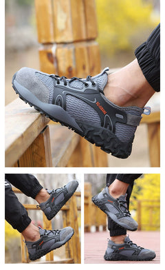 Lightweight Soft Sole Pigskin Anti-Smashing and Anti-Penetration Safety Shoes