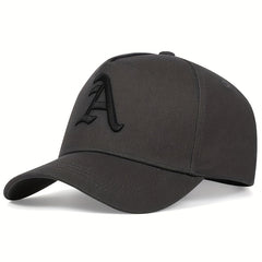 Stylish Gothic Letter "A" Embroidered Baseball Cap - Lightweight, Curved Brim, Sunscreen