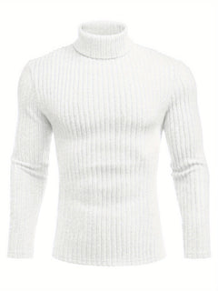 ELESOL Men's Thermal Fleece-Lined Turtleneck - Breathable, Windproof Long Sleeve Shirt