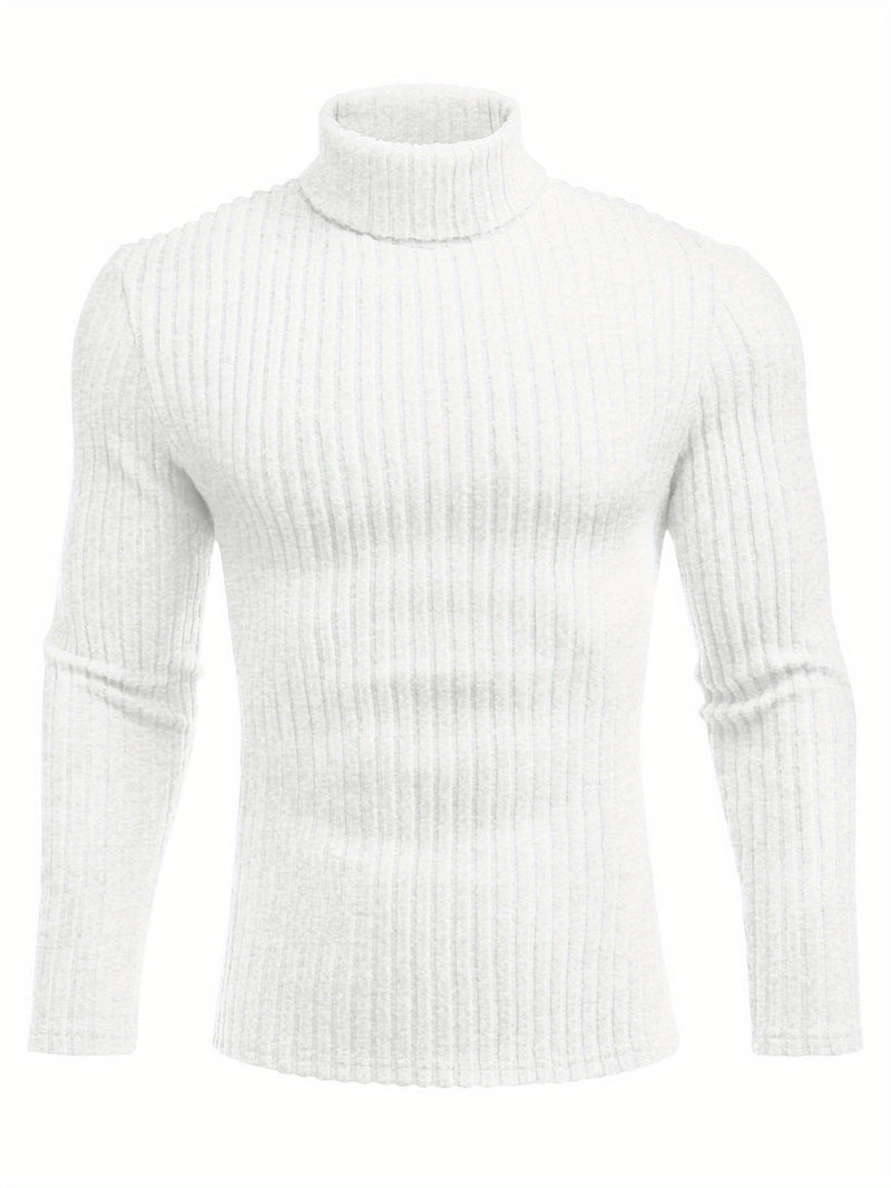 ELESOL Men's Thermal Fleece-Lined Turtleneck - Breathable, Windproof Long Sleeve Shirt