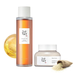 Beauty of Joseon Ginseng Essence Water Hydrating Face Toner (150 ml) for Dry Skin Plus Ground Rice and Honey Glow Mask (150 g), Skin Care Set