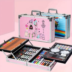 145pcs/set Double-layer Aluminum Box Painting Pen Set, Watercolor Pen, Painting Art Set Gift Box