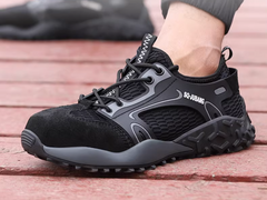 Lightweight Soft Sole Pigskin Anti-Smashing and Anti-Penetration Safety Shoes