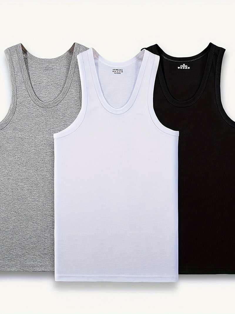 Men's Cotton Tank Top Moisture Wicking Ribbed Tank Top Lightweight Cotton Tank Top