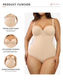 Elegant Women's Shapewear Bodysuit - Seamless Tummy Control & Butt Lifting, Nylon/Spandex Blend, Hand Washable