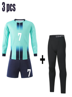 3-Pack Boys' Soccer Kit (Goalkeeper's jersey) with Custom Name & Long Sleeve