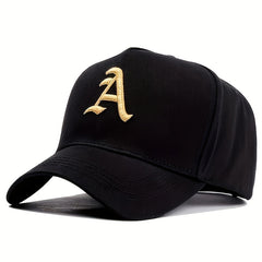 Stylish Gothic Letter "A" Embroidered Baseball Cap - Lightweight, Curved Brim, Sunscreen