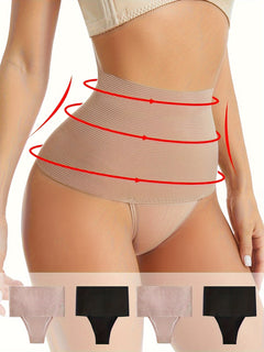 4pcs High-Waisted Butt Lifting Shaping Panties - Sculpting, Breathable, Tummy Control, Comfortable Shapewear for Women - Everyday Wear, Seamless Underwear & Shapewear