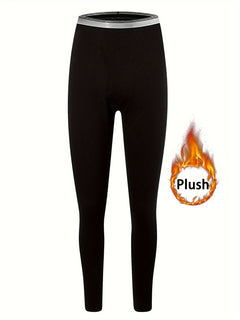 4 Pieces of Men's Thermal Underwear Pants - Warm and Fleece-Lined Tights with High Elasticity for Cold Weather Base Layer - Fall/Winter Essential