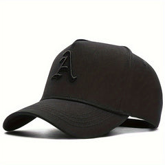 Stylish Gothic Letter "A" Embroidered Baseball Cap - Lightweight, Curved Brim, Sunscreen