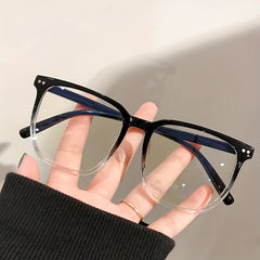 Elegant Oval Frame Glasses for Women, Unisex Designer Fashion Accessory, PC Frame, Anti-Reflective Lens